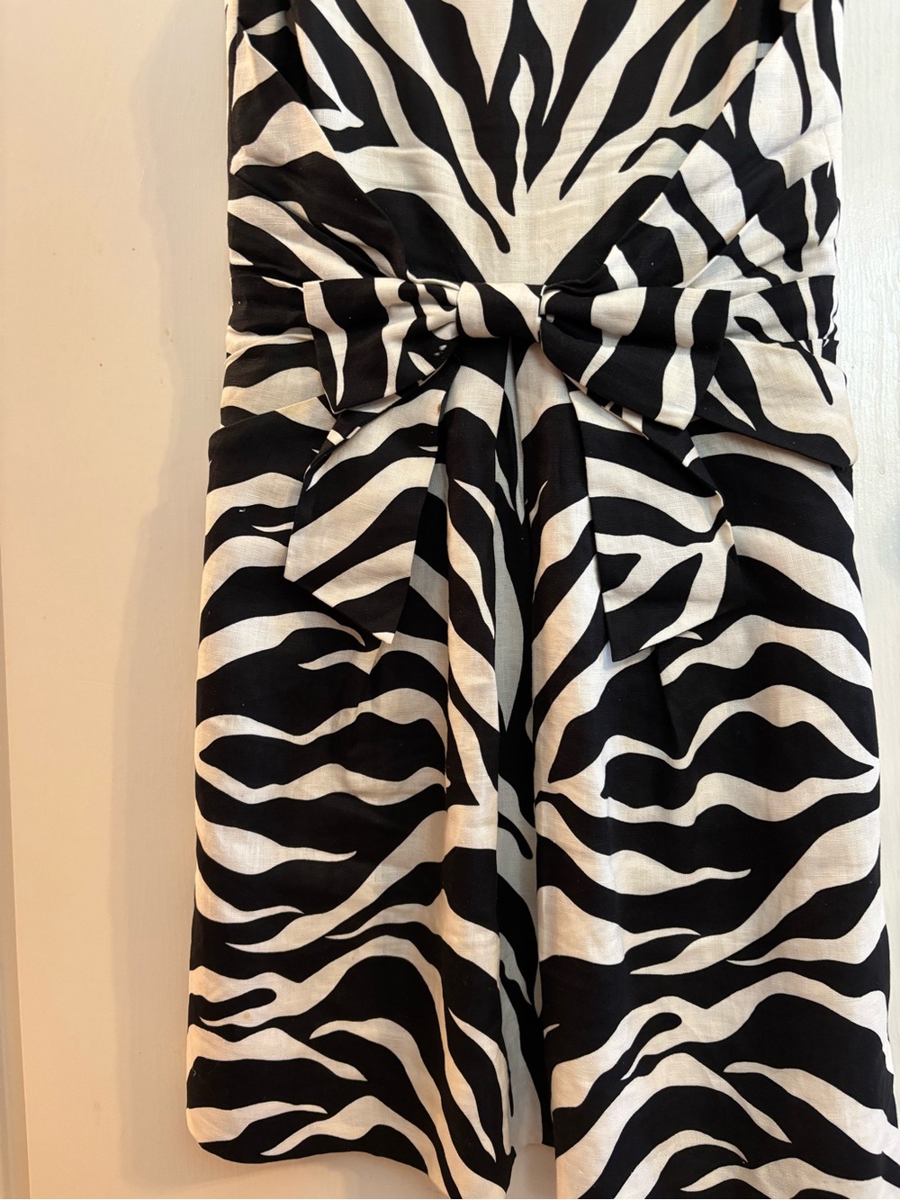 kate spade Black & White Zebra-Print Jumpsuit with Front Knot